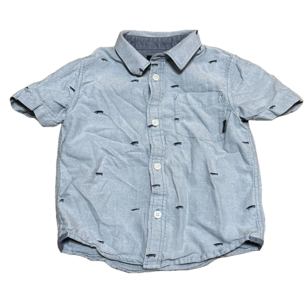 Vans Off The Wall Skateboard Blur Button Up Short Sleeve Kids 5/M